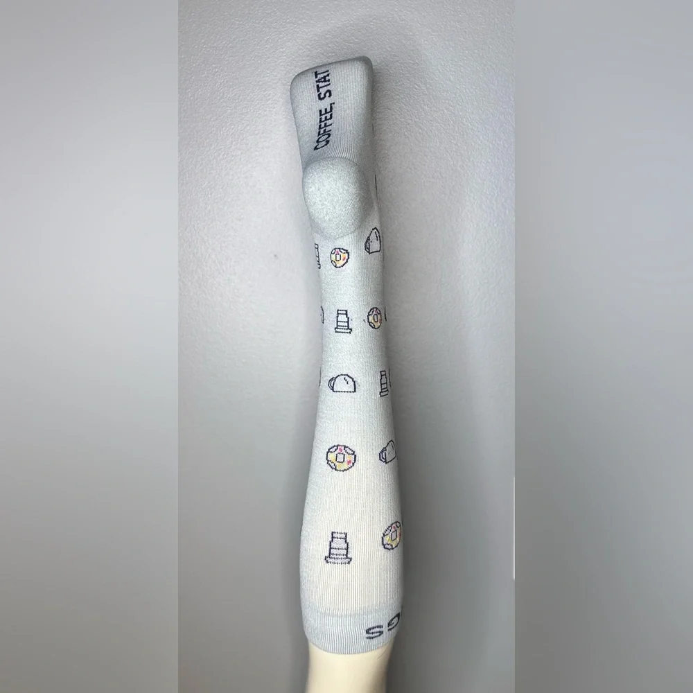 FIGS Compression Socks Size Small S Coffee STAT Donuts nursing medical grey - Picture 4 of 7